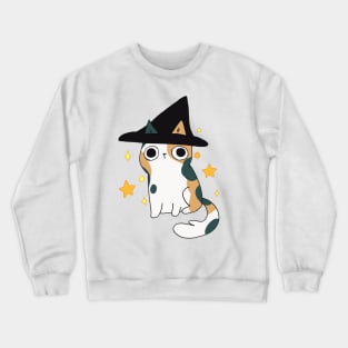 Cute Calico wizard cat Crewneck Sweatshirt